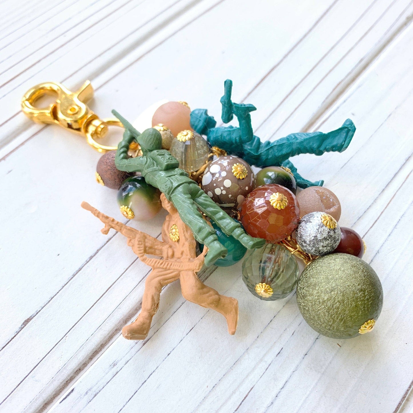 Green Army Guy Purse Charm