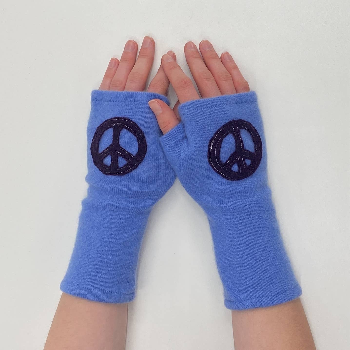 Fingerless Cashmere Gloves-Peace