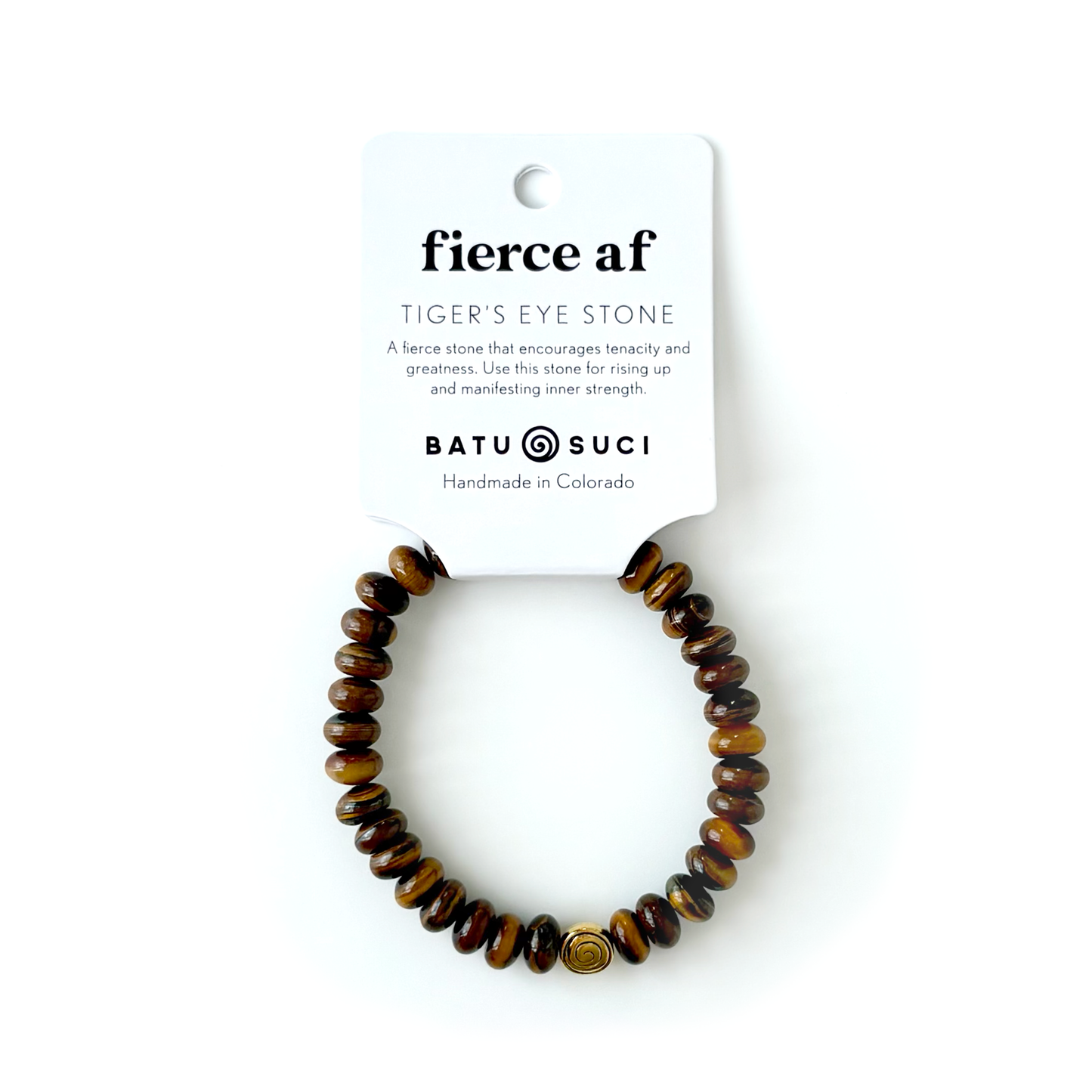 Fierce AF Rondelle Bracelet | Tigers Eye Gemstone Bracelet