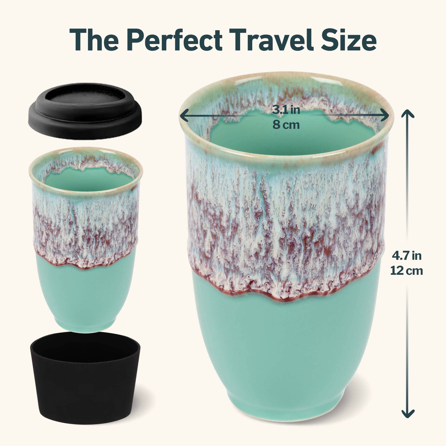 Nebula Ceramic Travel Mug – 12oz with Lid & Sleeve