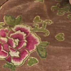 Little Journeys Chicago - Rome Velvet Pouch Peonies Taupe