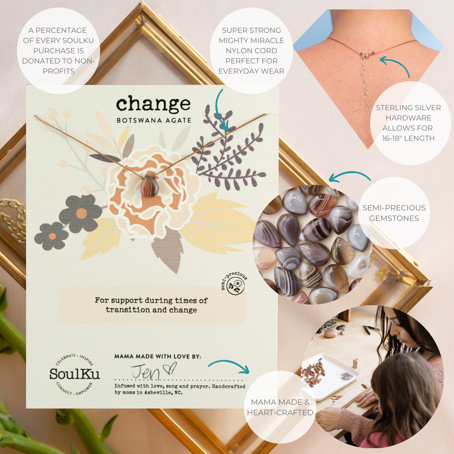 Change Necklace - Botswana Agate