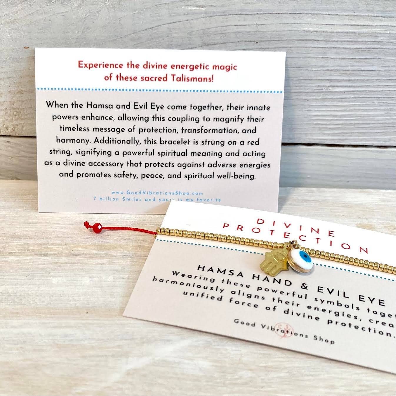 Good Vibrations Shop - Divine Protection Bracelet⎮Hamsa Hand & Evil Eye