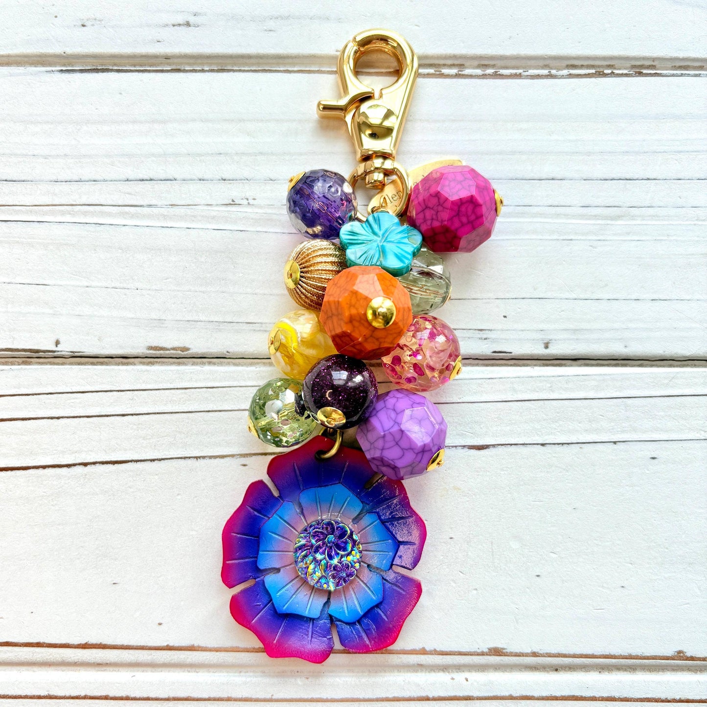 Lenora Dame - Floral Beaded Bag Charm