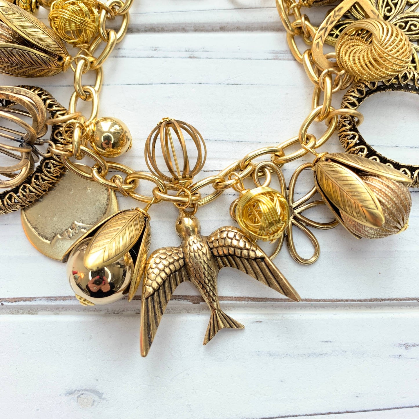 Lenora Dame - Vintage Inspired Gilded Charm Bracelet