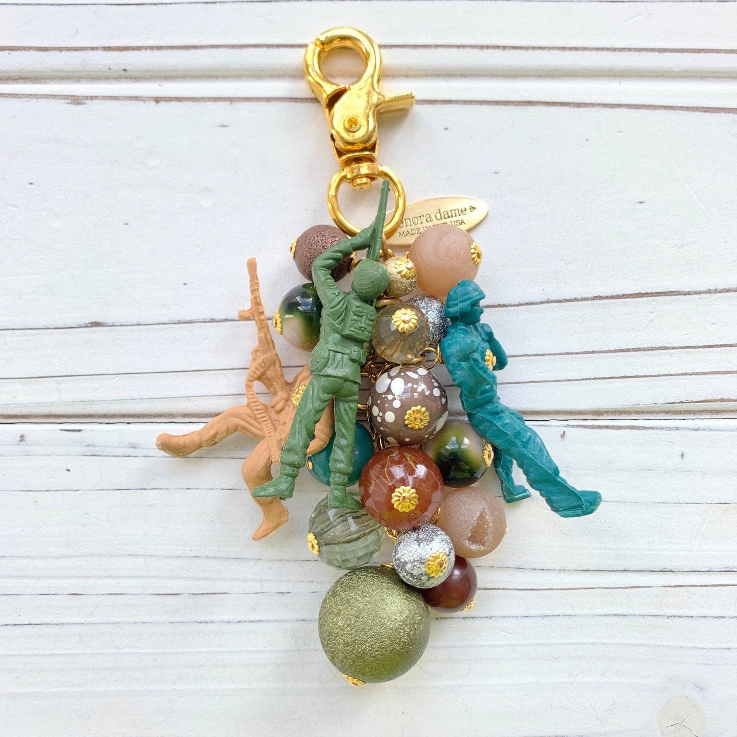 Green Army Guy Purse Charm