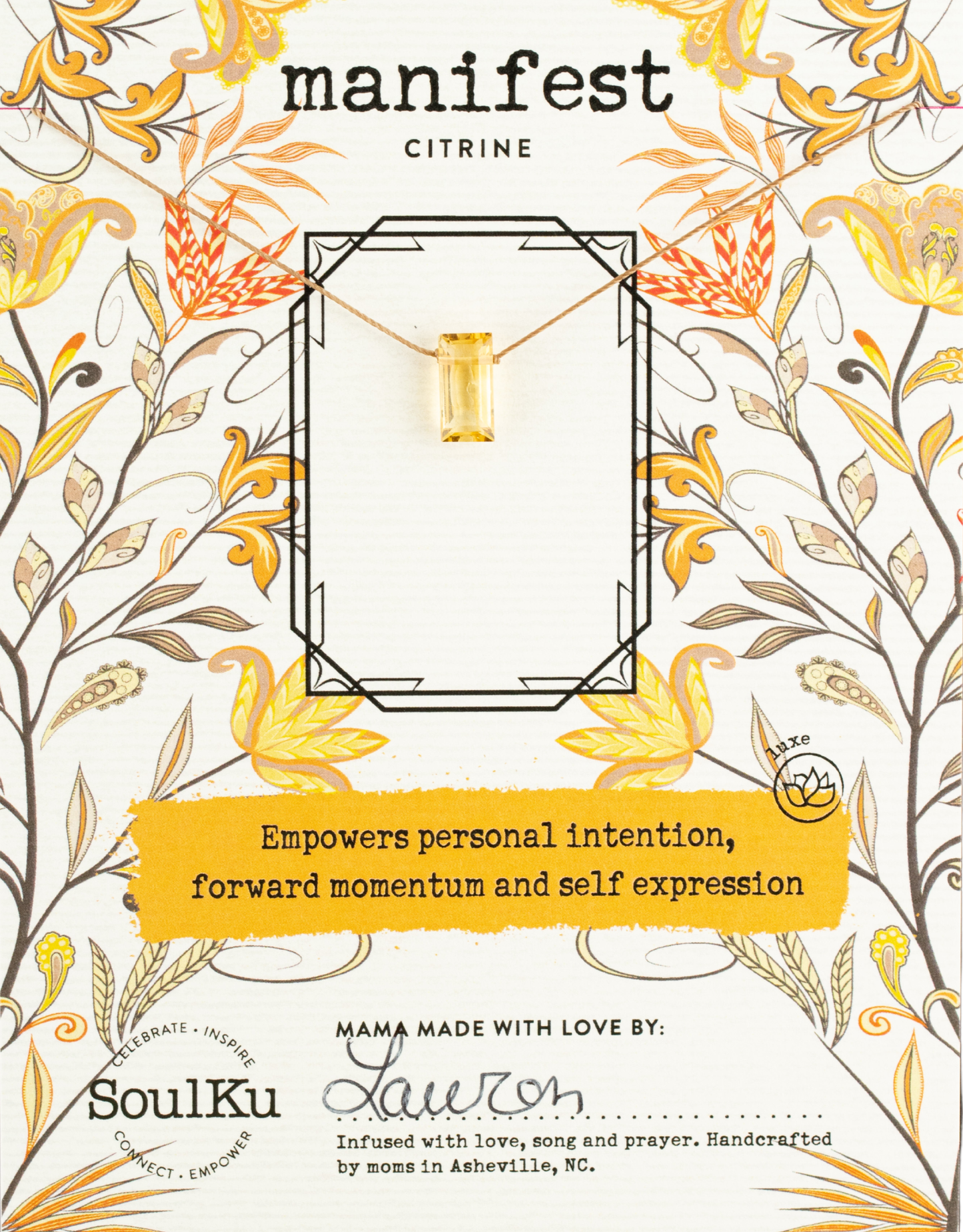 Manifest Necklace - Citrine