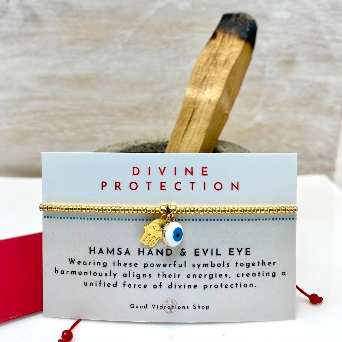 Good Vibrations Shop - Divine Protection Bracelet⎮Hamsa Hand & Evil Eye