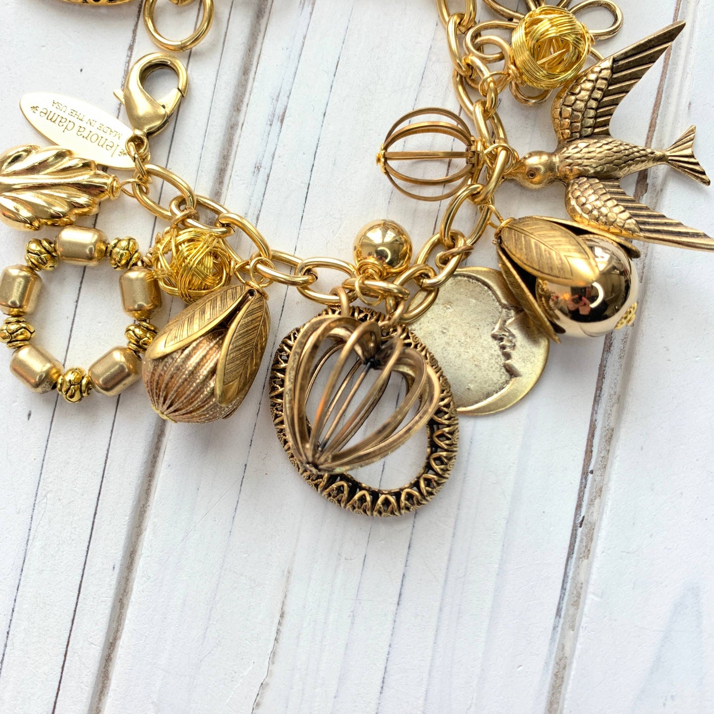 Lenora Dame - Vintage Inspired Gilded Charm Bracelet
