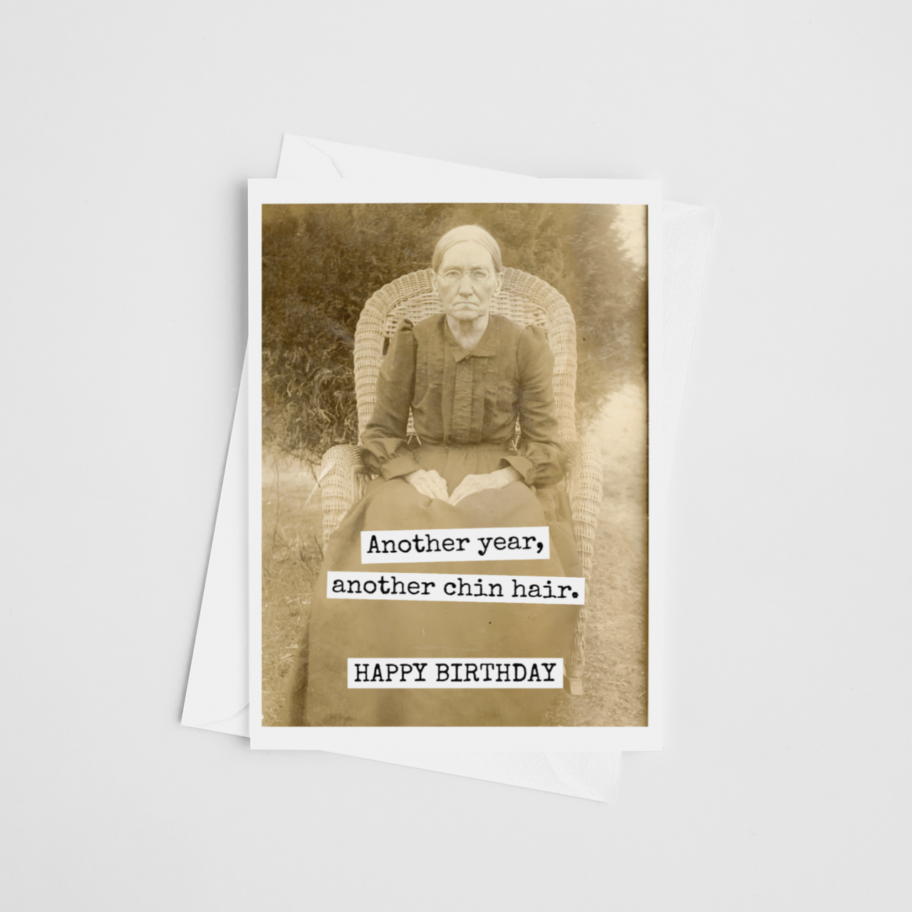 Raven's Rest Studio - Funny Birthday Card. Another Year, Another Chin Hair.