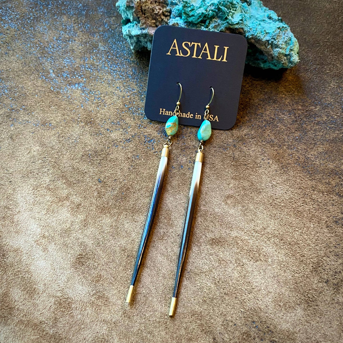 Porcupine Quill & Turquoise Earrings – Fierce Truth by Astali