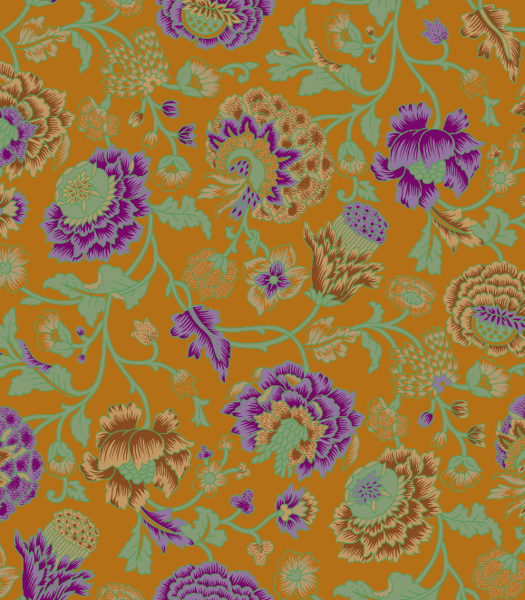 Retro Bloom Crinkled Cotton Scarf - Thistle Mustard