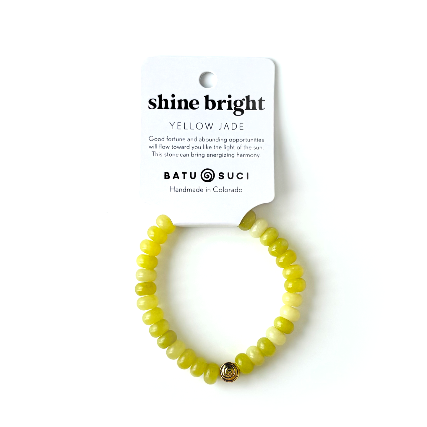 Shine Bright Rondelle Bracelet | Yellow Jade Gemstone Bracelet