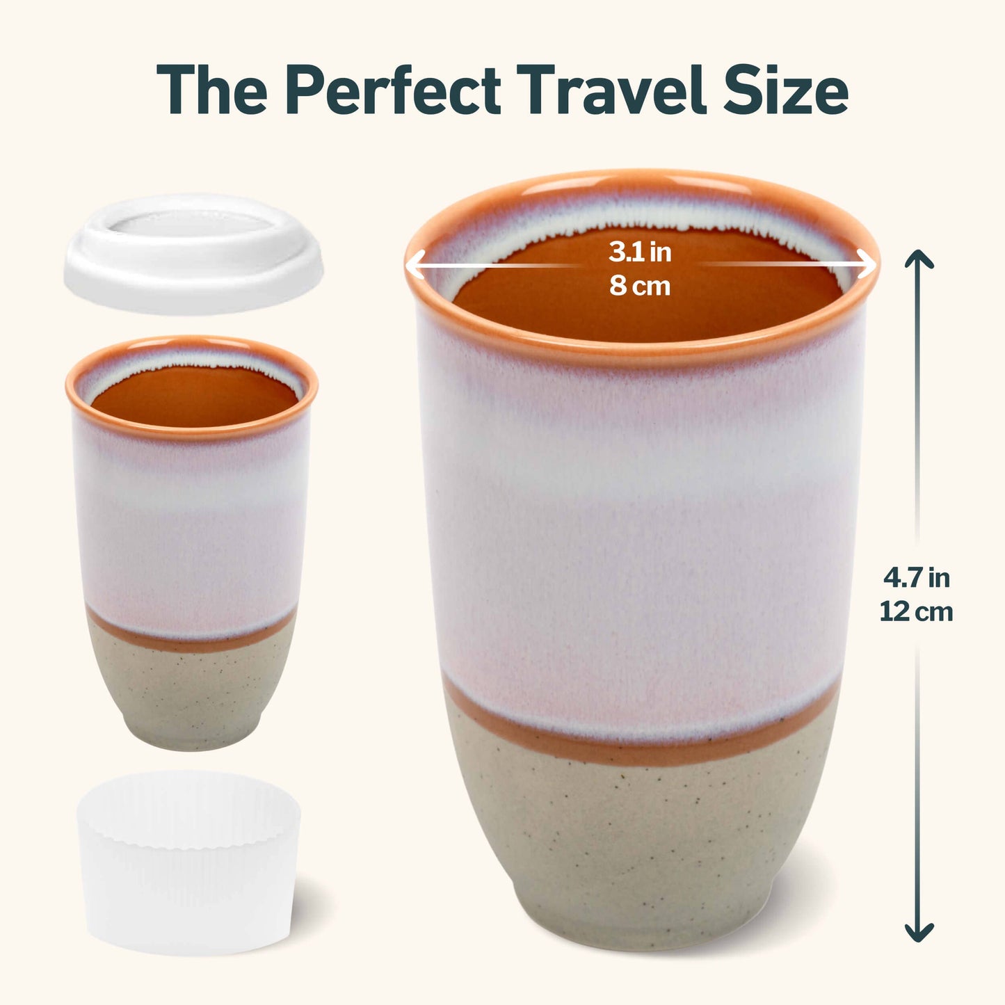 Horizon Ceramic Travel Mug – 12oz with Lid & Sleeve