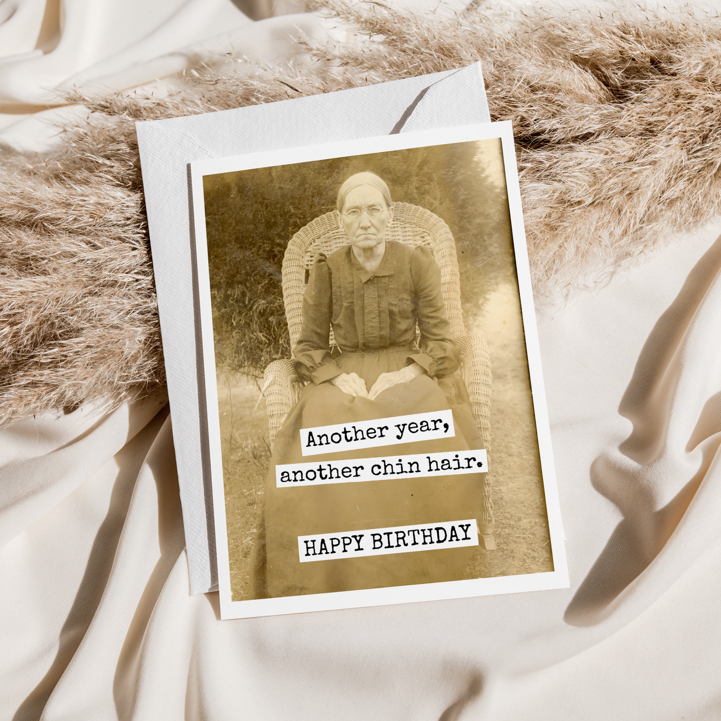 Raven's Rest Studio - Funny Birthday Card. Another Year, Another Chin Hair.