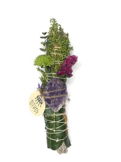 Ritual Gypsy - Ritual Sage Wand + Amethyst - (4"/9")