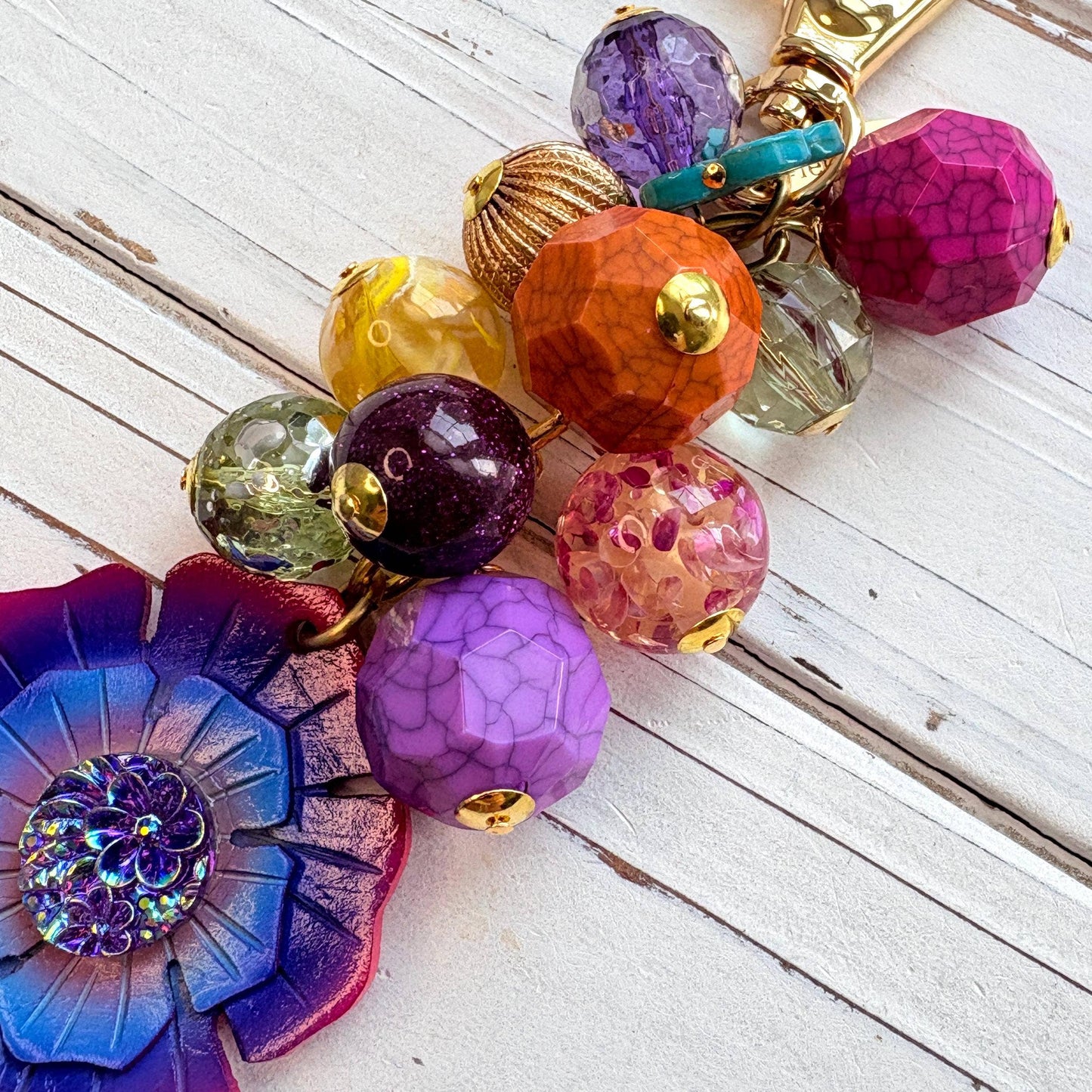 Lenora Dame - Floral Beaded Bag Charm