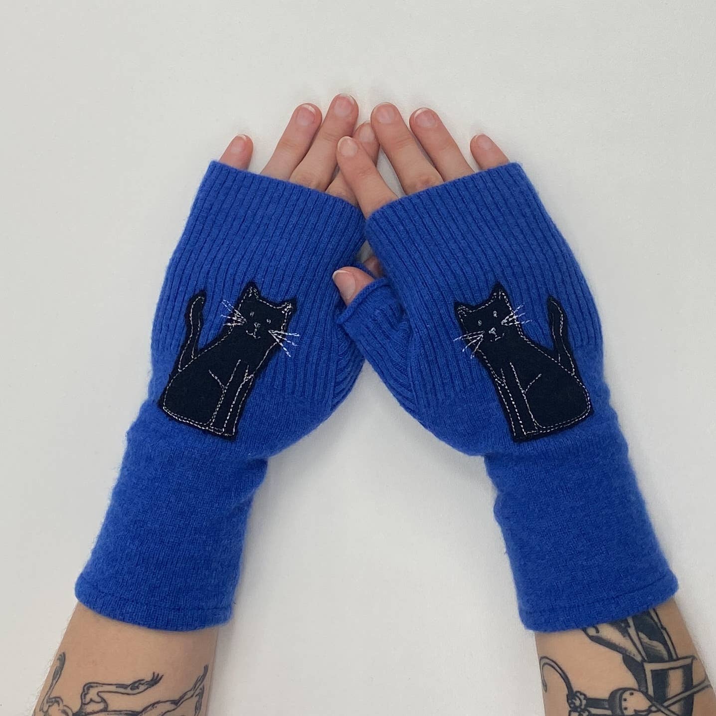 Fingerless Cashmere Gloves - Cat