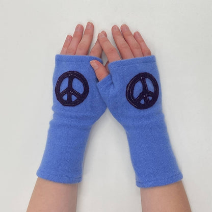 Fingerless Cashmere Gloves-Peace