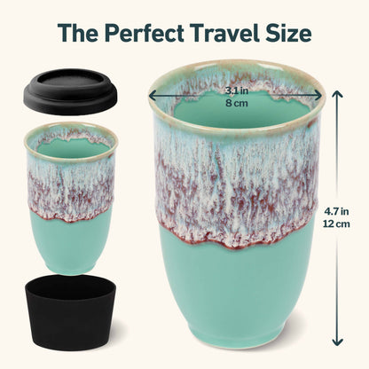 Nebula Ceramic Travel Mug – 12oz with Lid & Sleeve