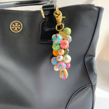 Lenora Dame - Bright Floral Purse Charm & Keychain