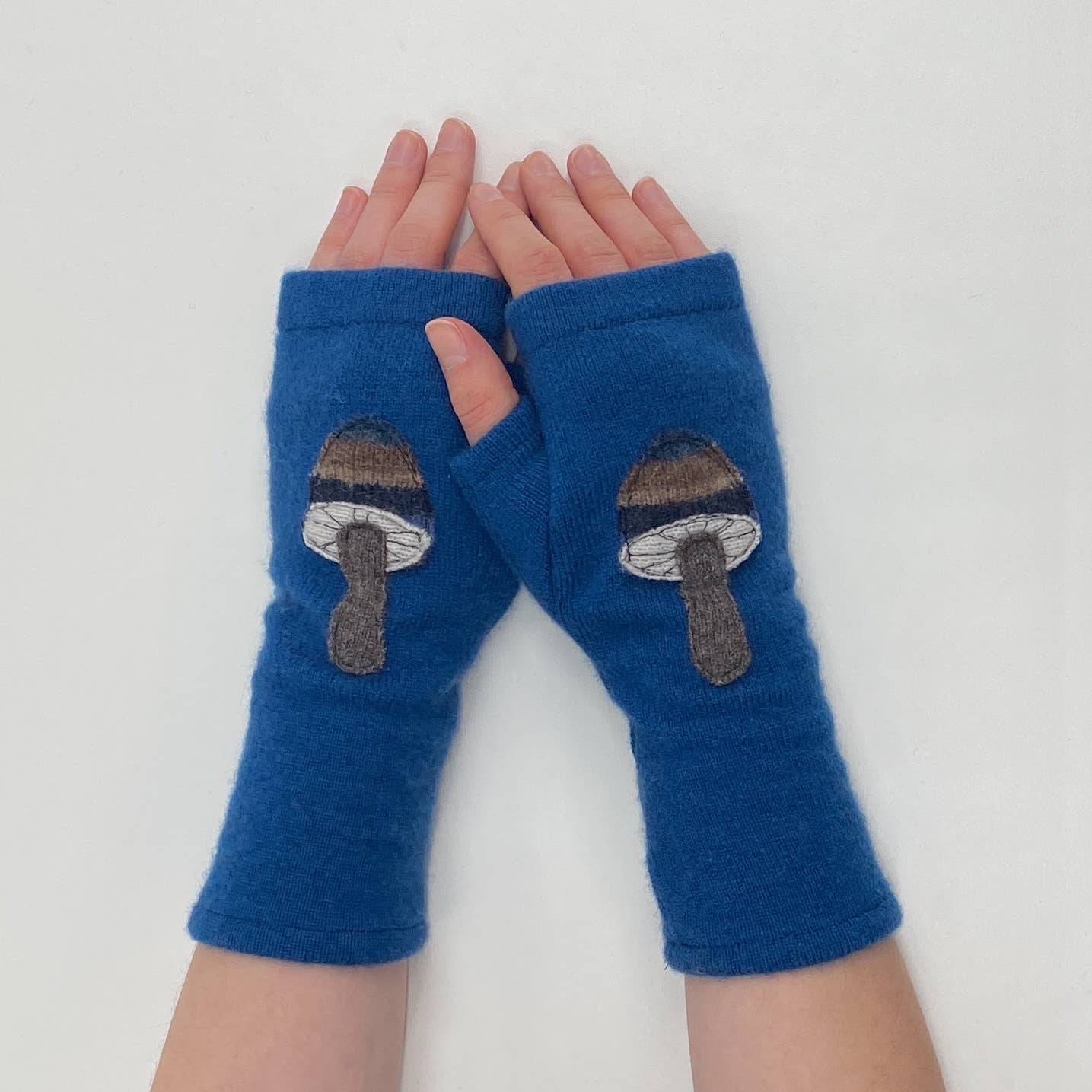 Fingerless Cashmere Gloves - Mushroom