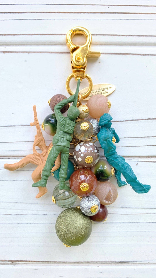 Green Army Guy Purse Charm