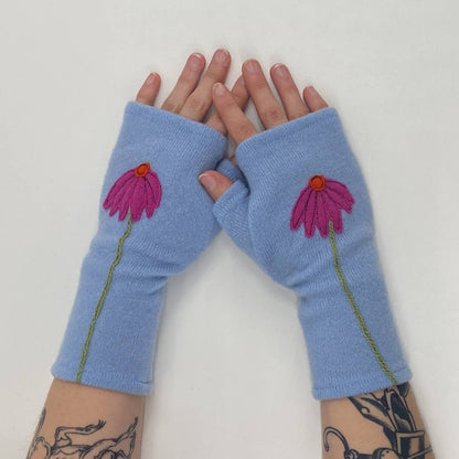 Fingerless Cashmere Gloves - Coneflower