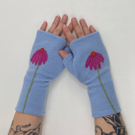 Fingerless Cashmere Gloves - Coneflower