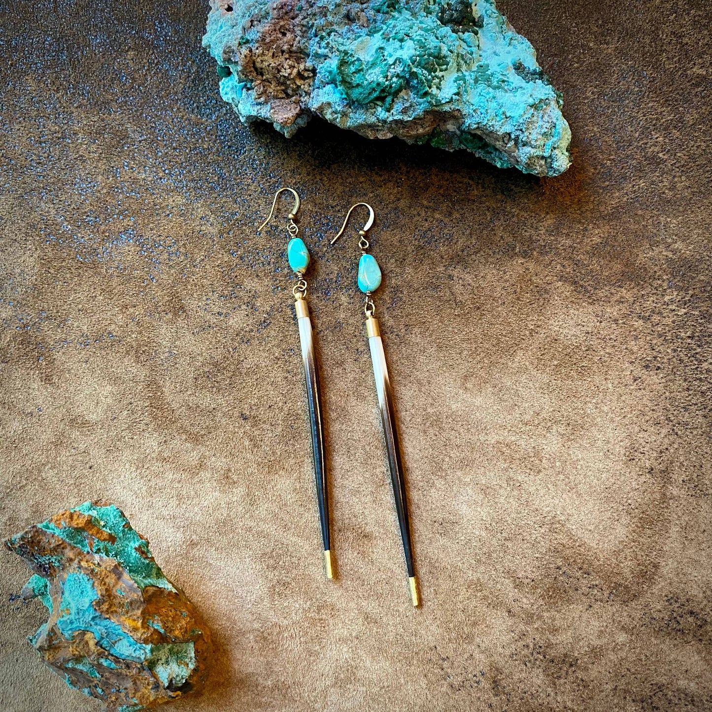 Porcupine Quill & Turquoise Earrings – Fierce Truth by Astali