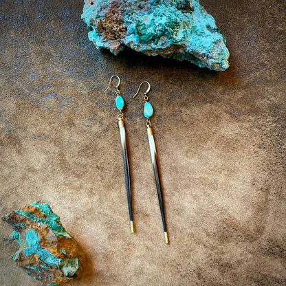 Porcupine Quill & Turquoise Earrings – Fierce Truth by Astali