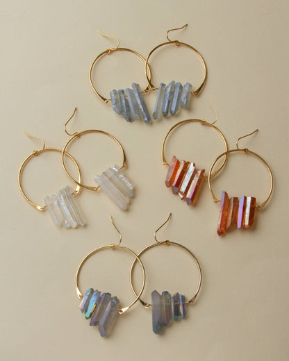 Super Nova Earrings - Rainbow Quartz