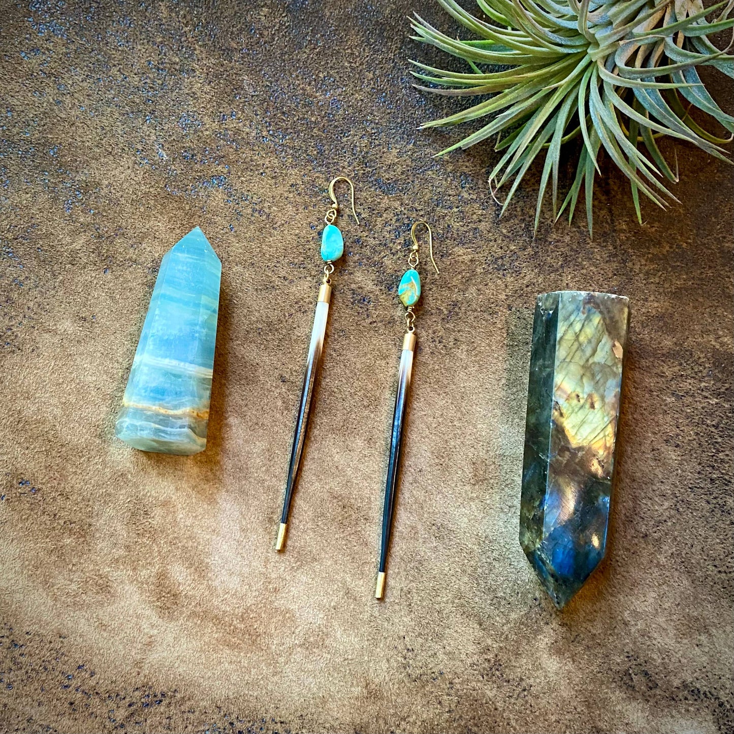 Porcupine Quill & Turquoise Earrings – Fierce Truth by Astali