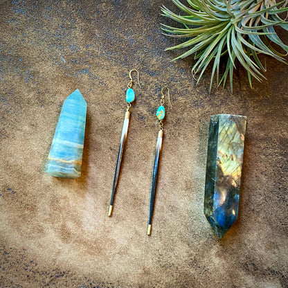 Porcupine Quill & Turquoise Earrings – Fierce Truth by Astali