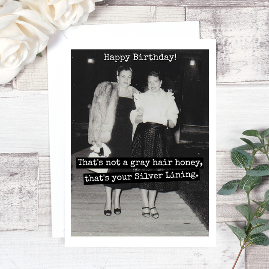 Raven's Rest Studio - That's Not A Gray Hair Honey... Birthday Card. 503