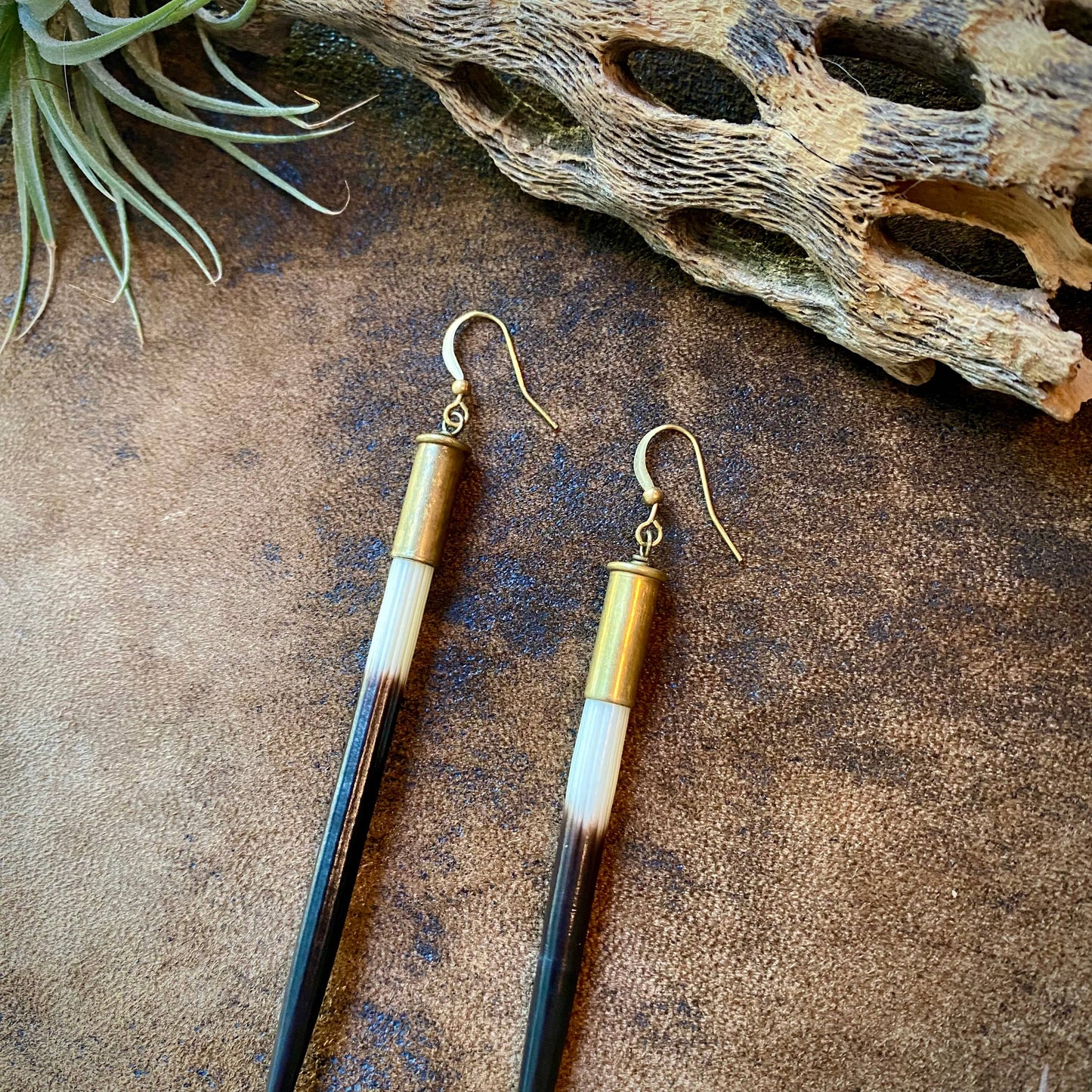 Porcupine Quill in Bullet Earrings - Fierce Boundaries