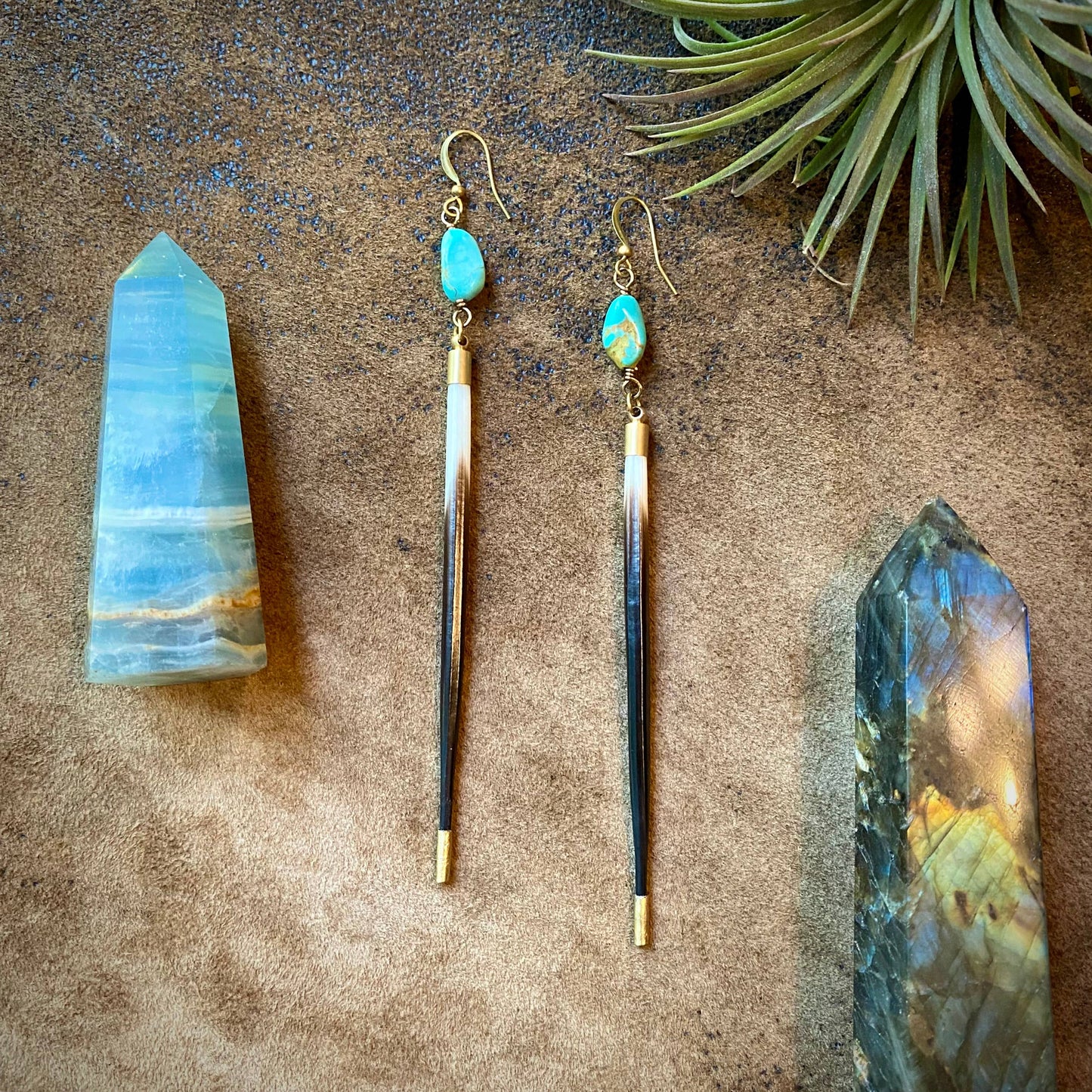 Porcupine Quill & Turquoise Earrings – Fierce Truth by Astali
