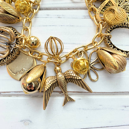 Lenora Dame - Vintage Inspired Gilded Charm Bracelet
