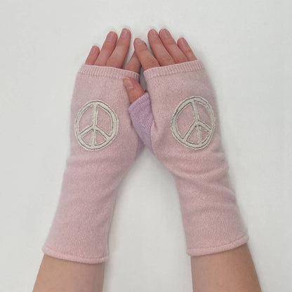 Fingerless Cashmere Gloves-Peace