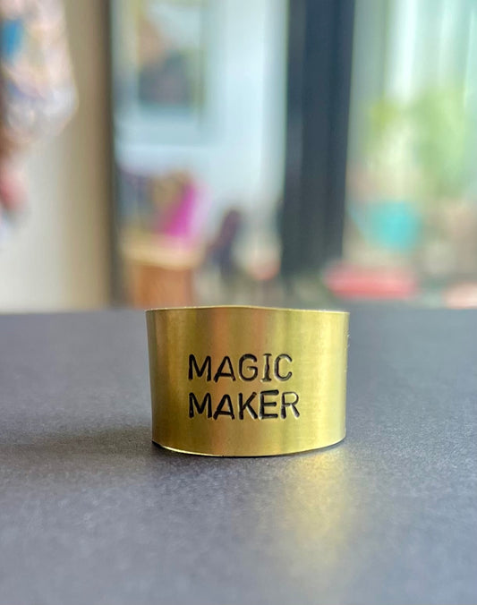 “Magic Maker” Hand Stamped Brass Ring