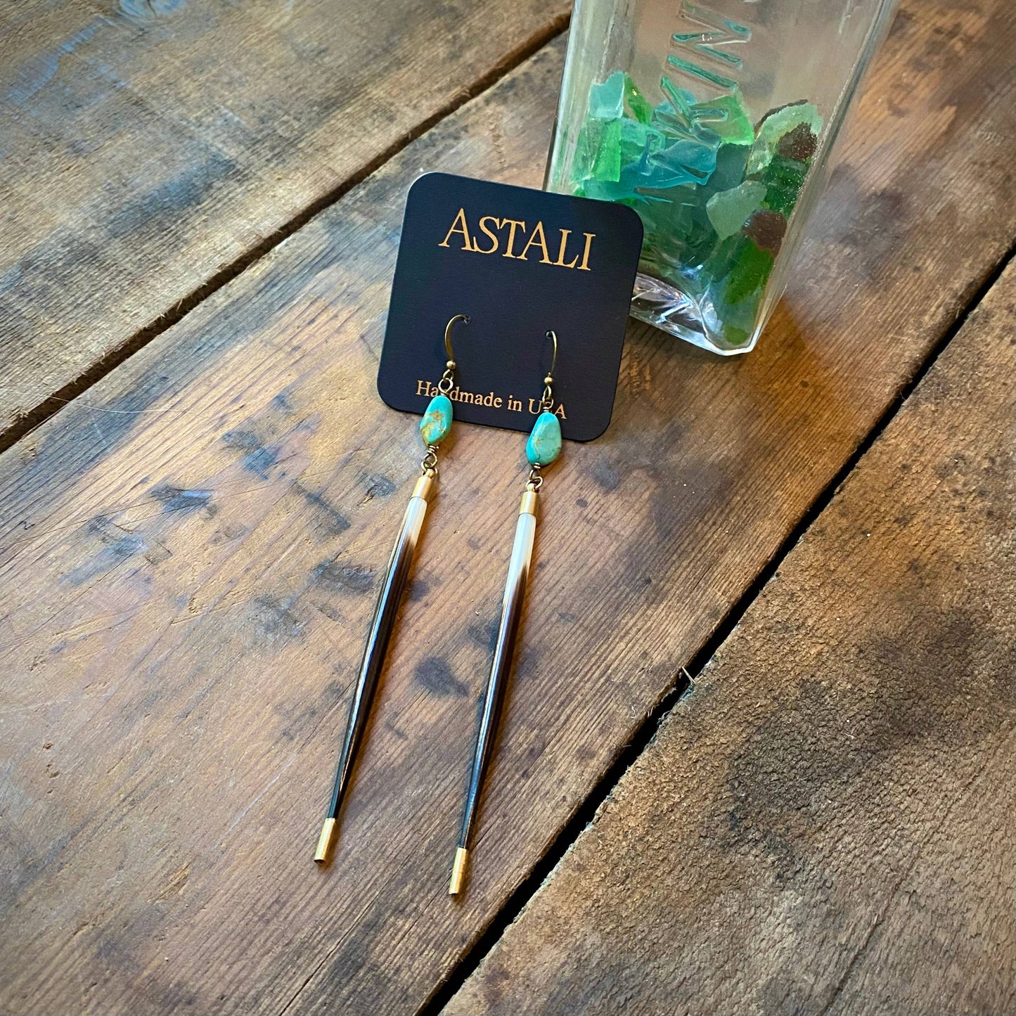 Porcupine Quill & Turquoise Earrings – Fierce Truth by Astali