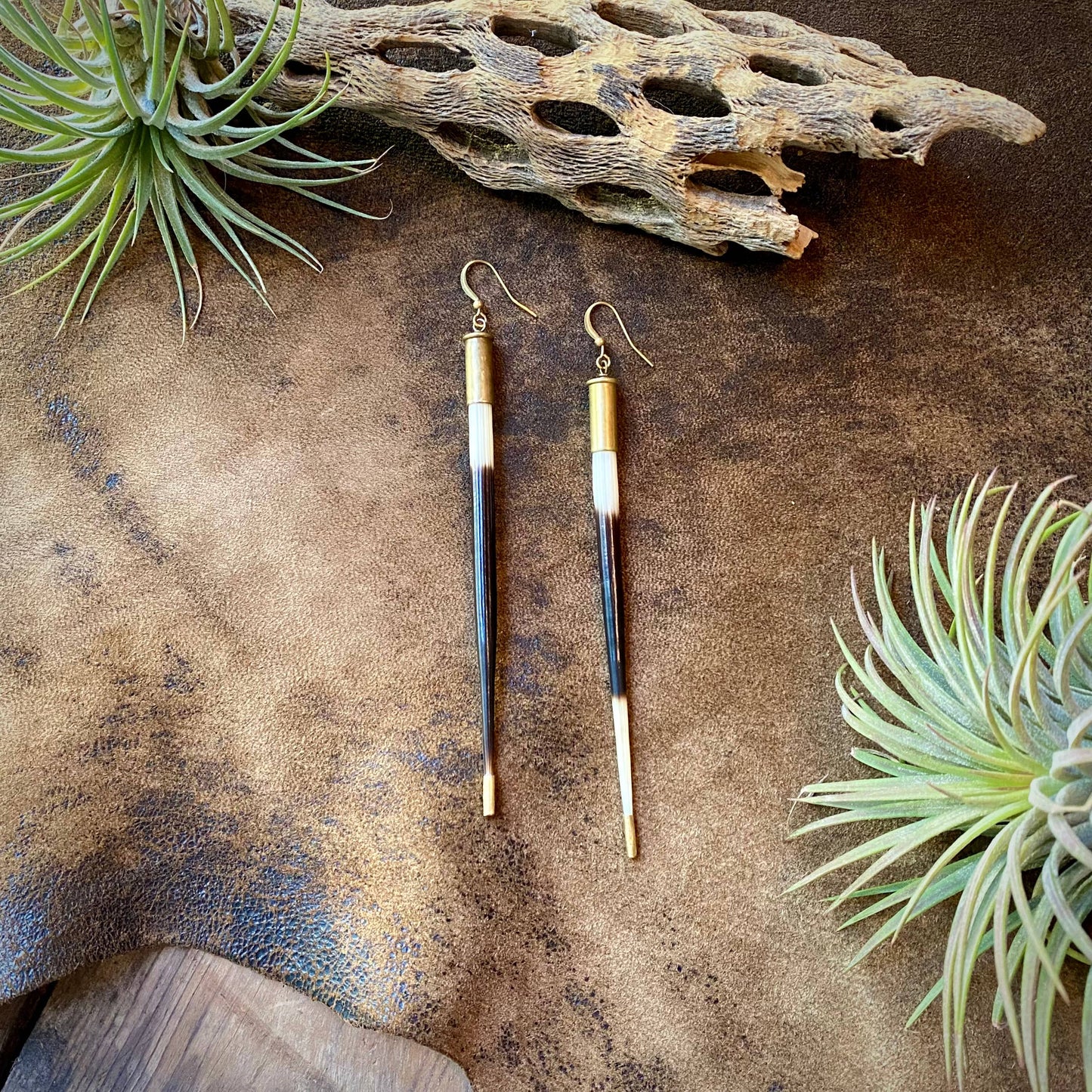 Porcupine Quill in Bullet Earrings - Fierce Boundaries