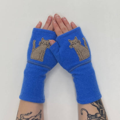 Fingerless Cashmere Gloves - Cat