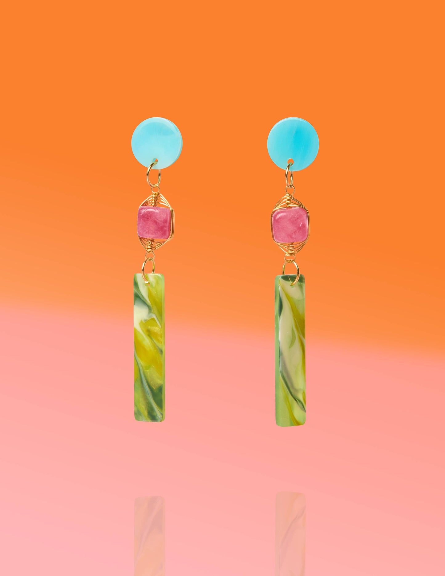 Tribe + Temple - Jade Tropical Dangles