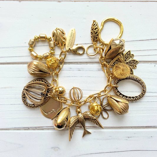 Lenora Dame - Vintage Inspired Gilded Charm Bracelet