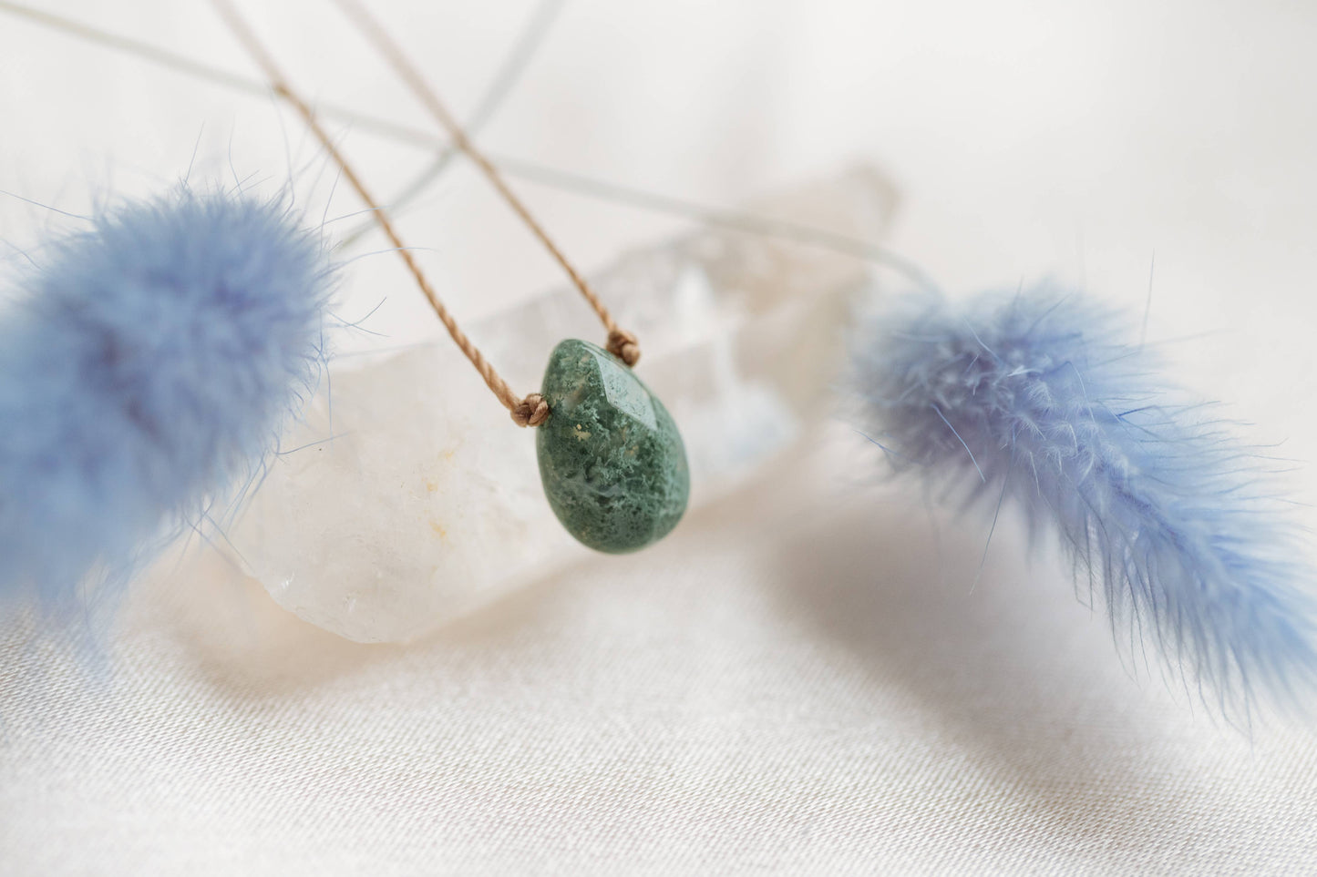 Flourish Necklace - Moss Agate