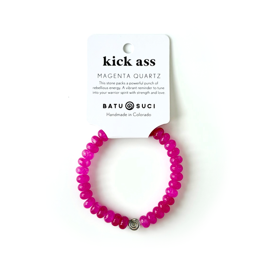 Kick Ass Rondelle Bracelet  |  Magenta Quartz Gemstone Bracelet