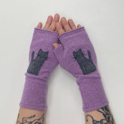 Fingerless Cashmere Gloves - Cat