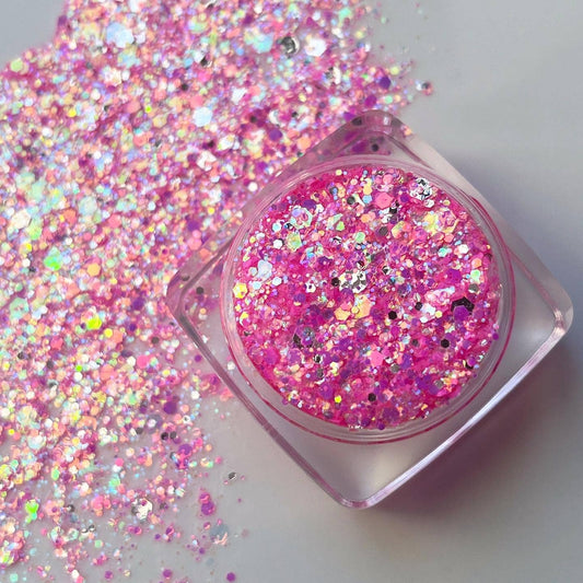 Trixie Mattel Hot Pink Iridescent Face and Body Glitter
