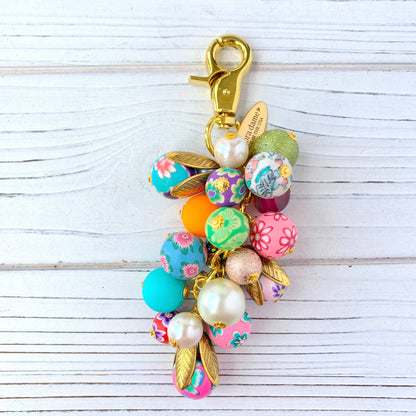 Lenora Dame - Bright Floral Purse Charm & Keychain